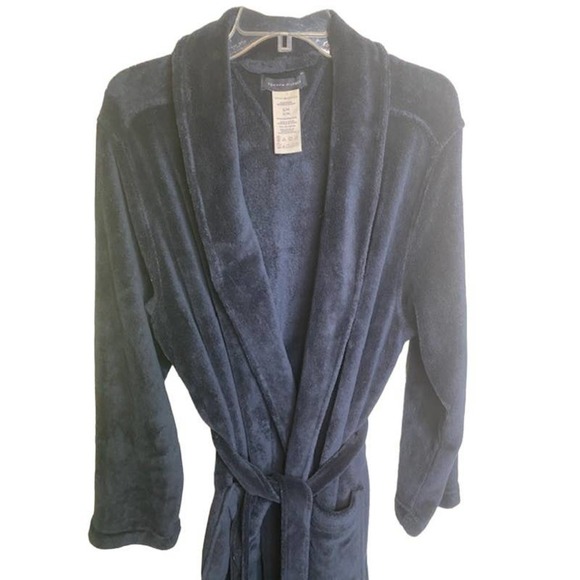 Tommy Hilfiger Sz S/M ~ Navy Blue Robe 100% Poly - Picture 2 of 6